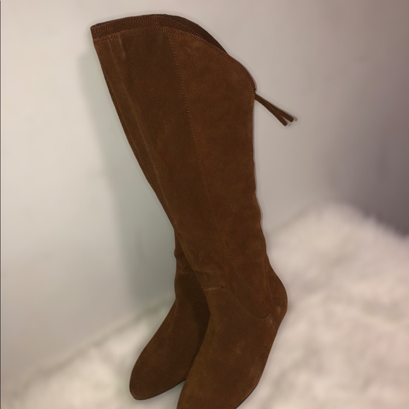 Steven by Steve Madden Hidden Heel Tan Brown Tall Knee High Boots - Picture 1 of 13